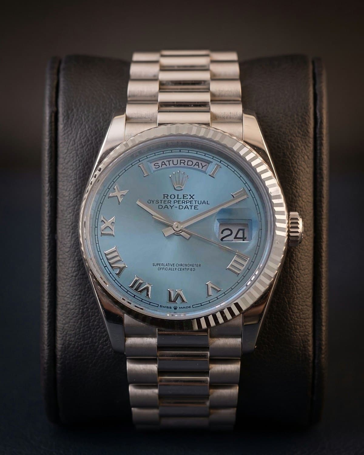 Rolex Day-Date 36 „Ice Blue“ Platin (6/2024)